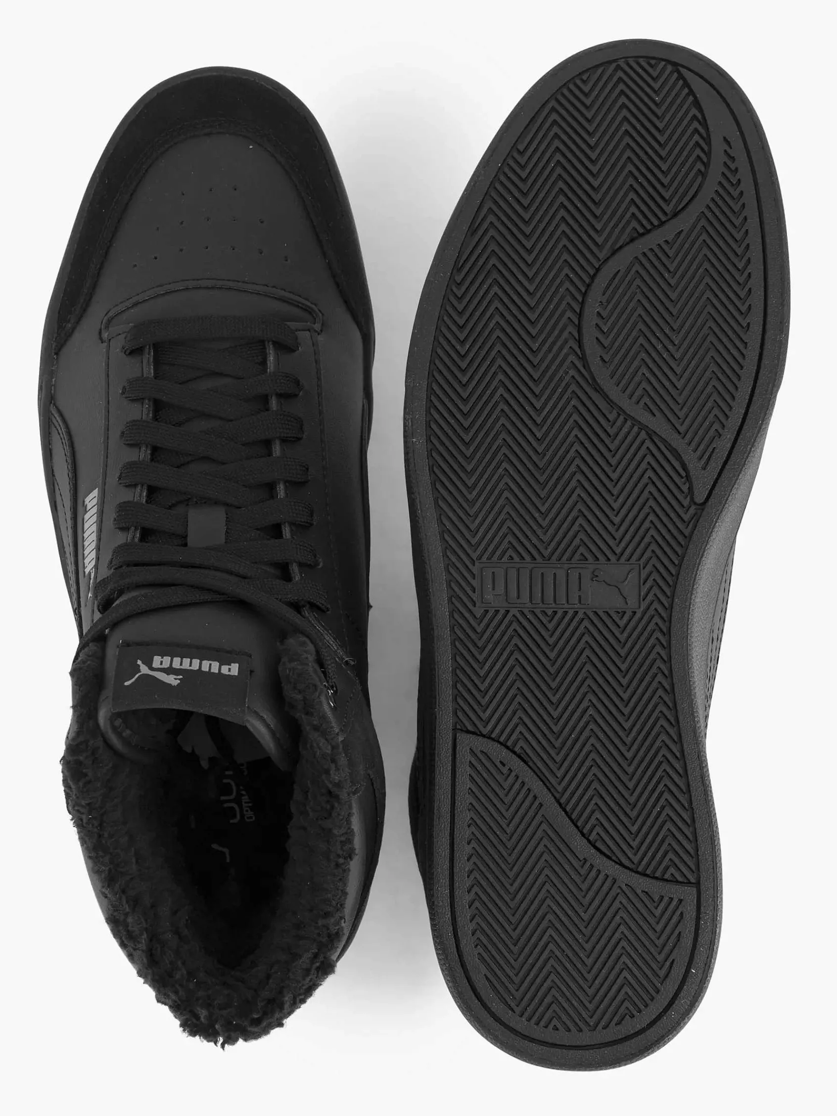 Puma Sneakers-Zwarte Shuffle Mid Fur