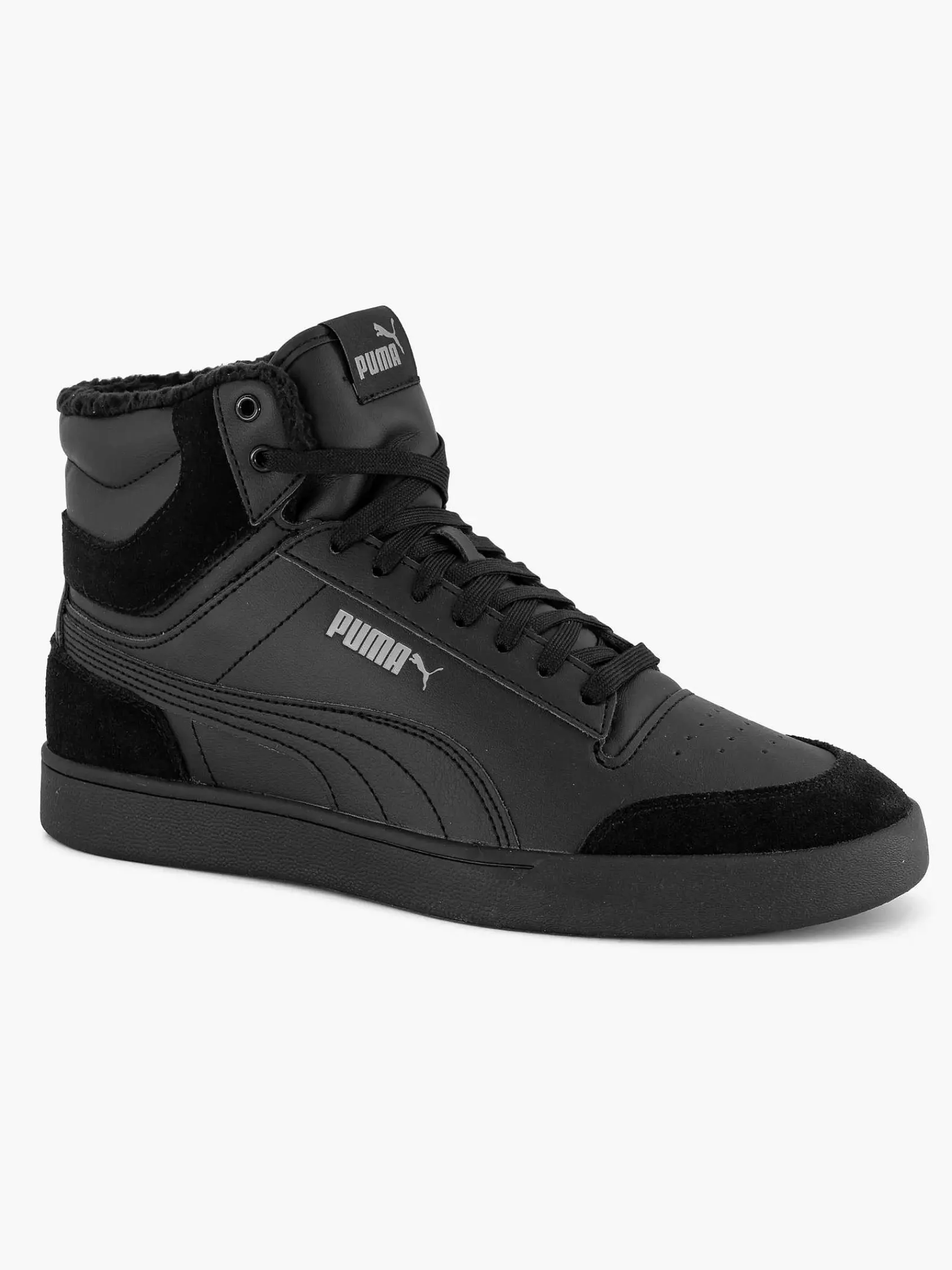 Puma Sneakers-Zwarte Shuffle Mid Fur
