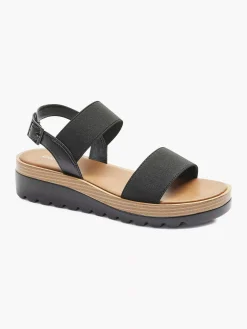 Graceland Sandalen-Zwarte Sandaal Elastisch