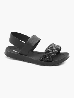 Graceland Sandalen-Zwarte Sandaal Gevlochten