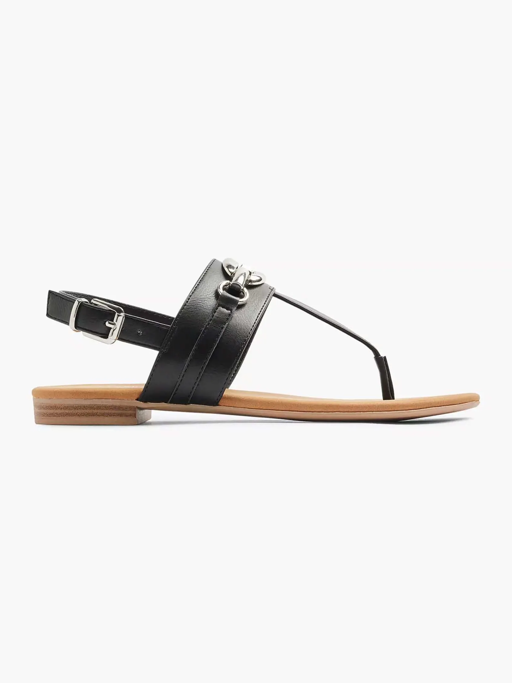 Graceland Sandalen-Zwarte Sandaal Sierketting