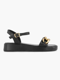 Oxmox Sandalen-Zwarte Sandaal Sierketting