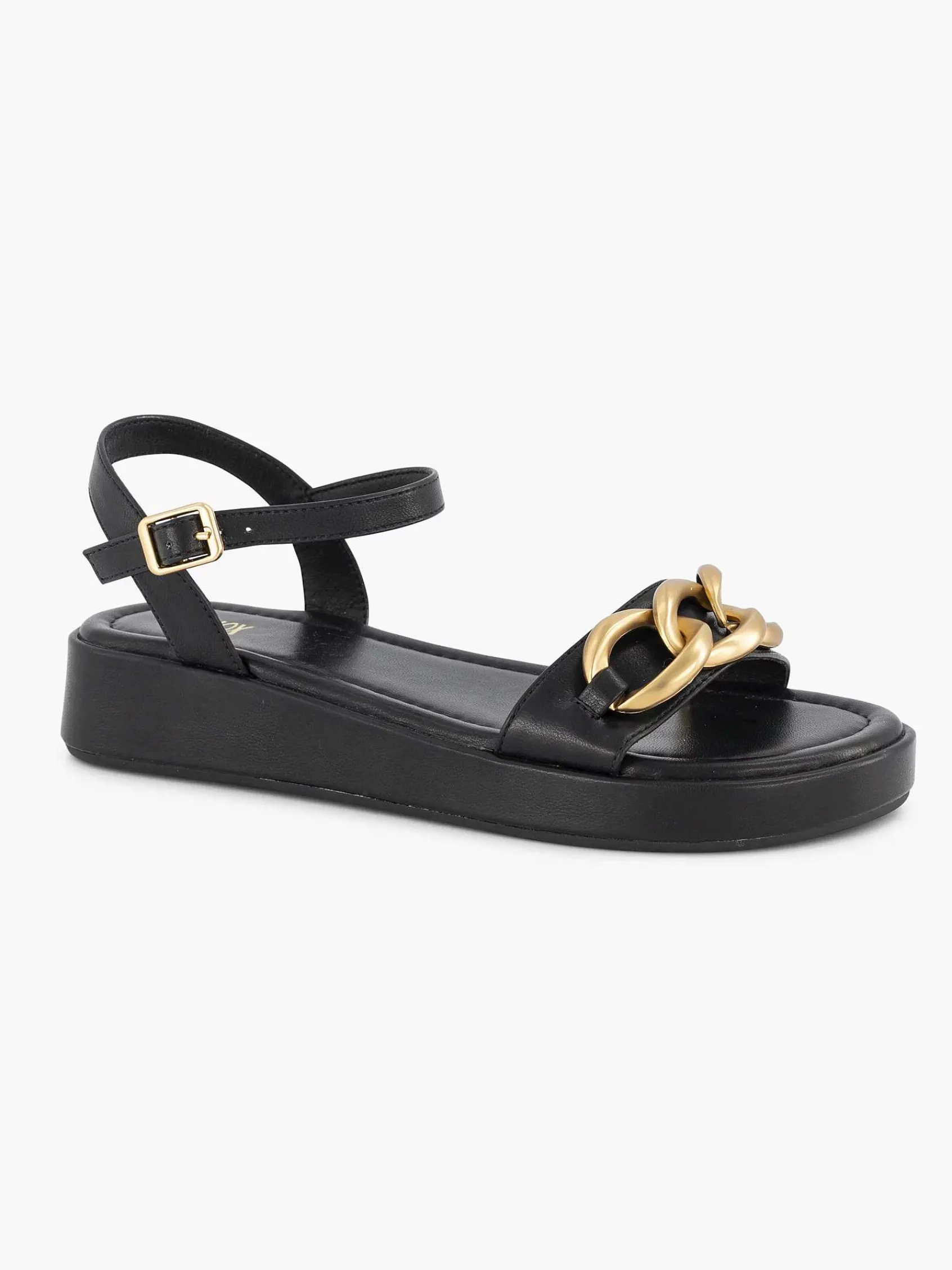 Oxmox Sandalen-Zwarte Sandaal Sierketting