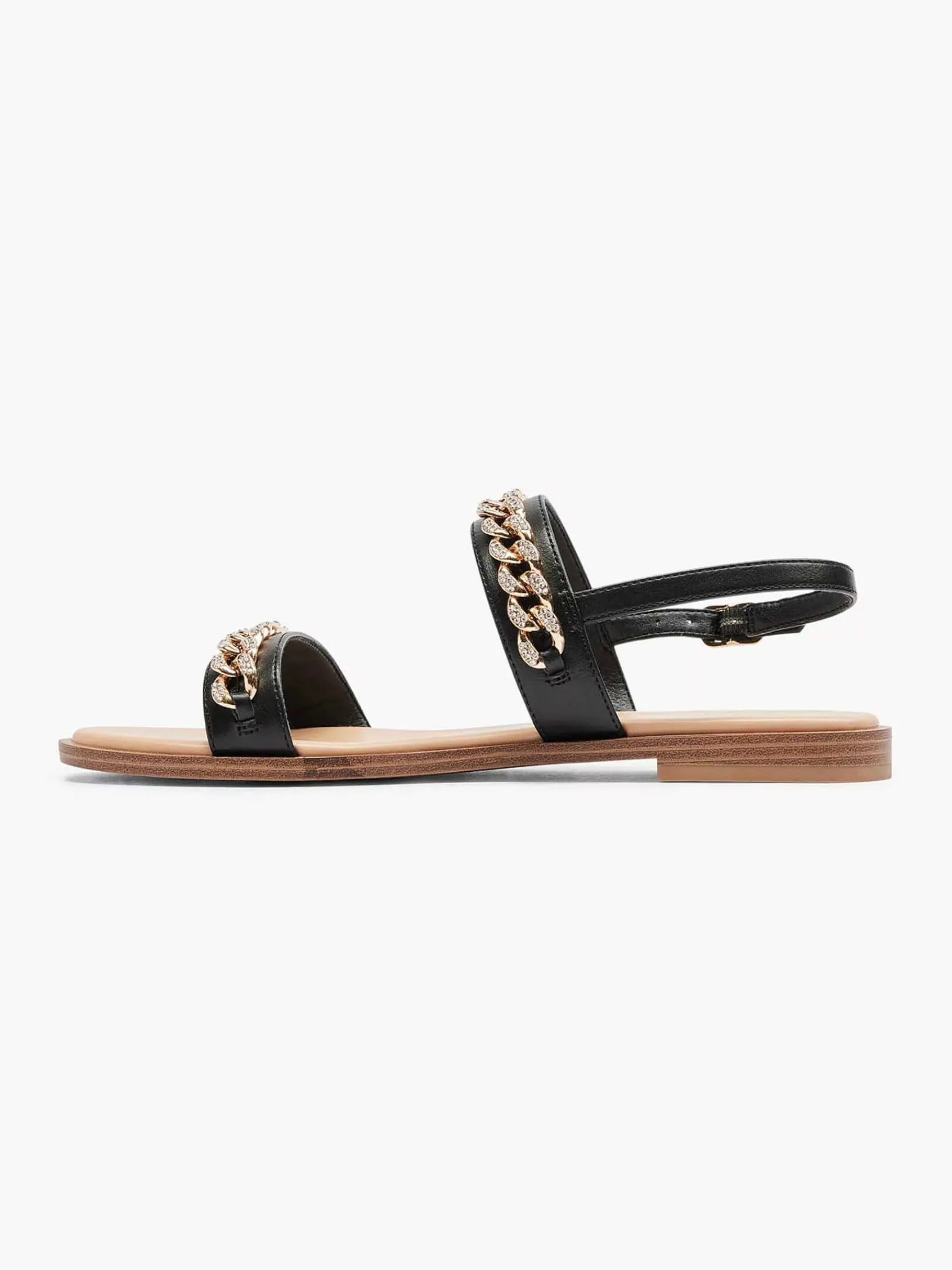 Graceland Sandalen-Zwarte Sandaal Sierketting