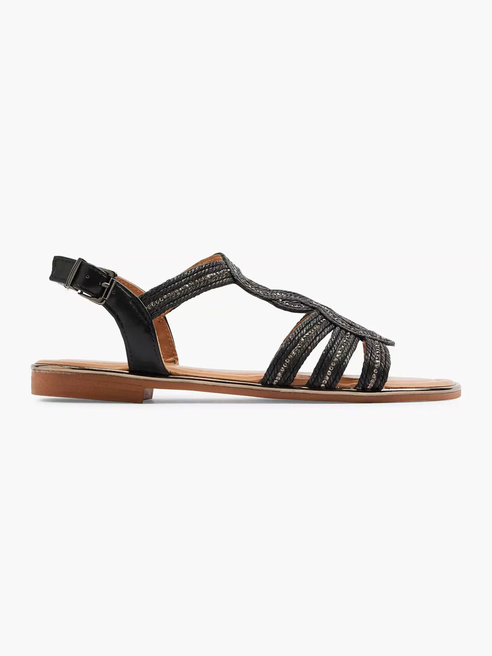 Graceland Sandalen-Zwarte Sandaal Sierketting