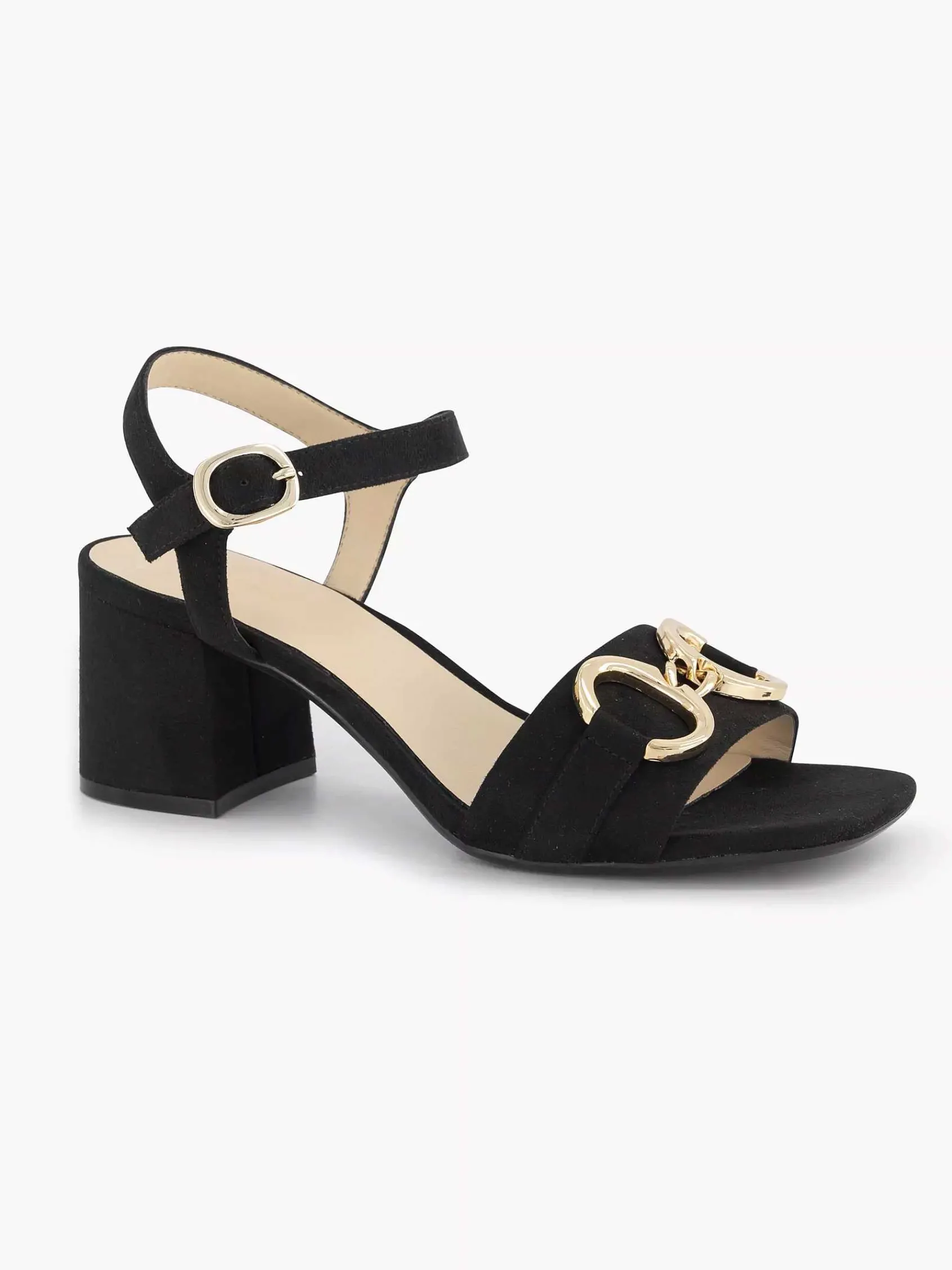 Graceland Sandalen-Zwarte Sandalette Sierketting