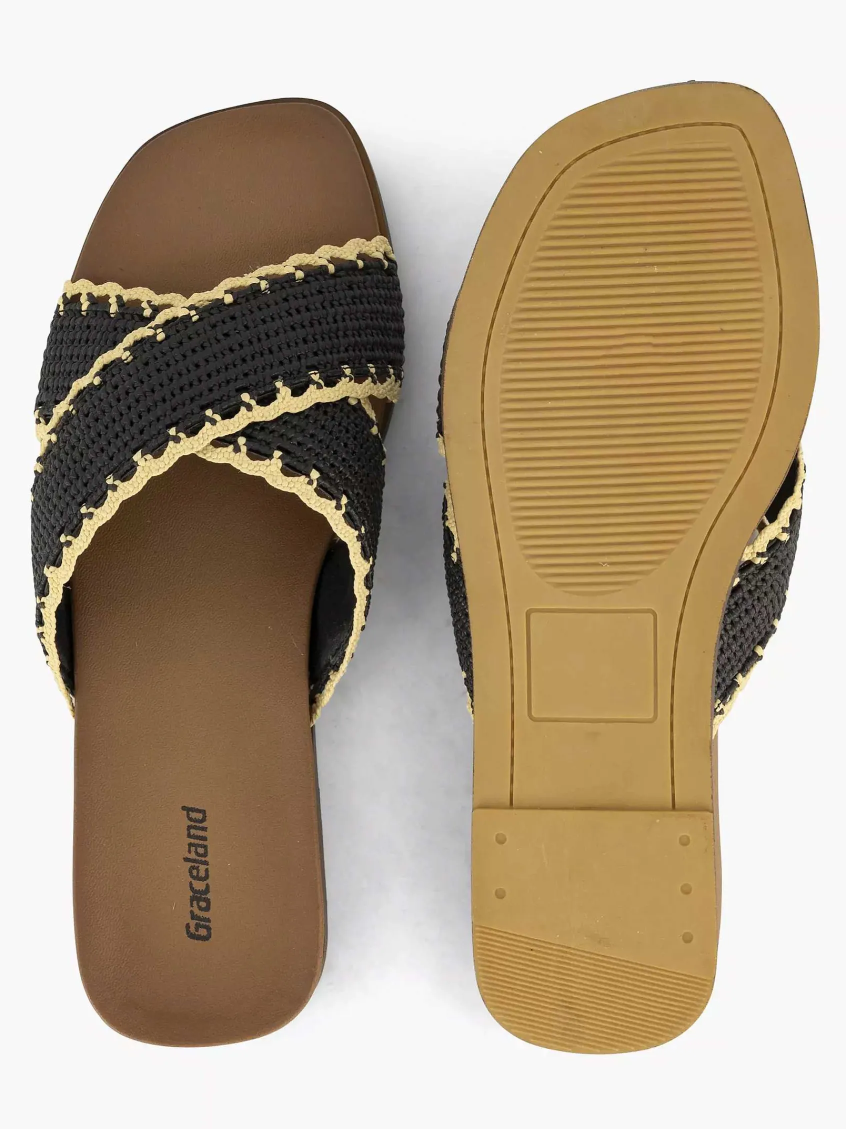 Graceland Slippers-Zwarte Slipper