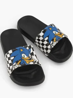 Sonic Jongensschoenen-Zwarte Slipper