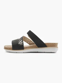 Easy Street Slippers-Zwarte Slipper Gespsluiting