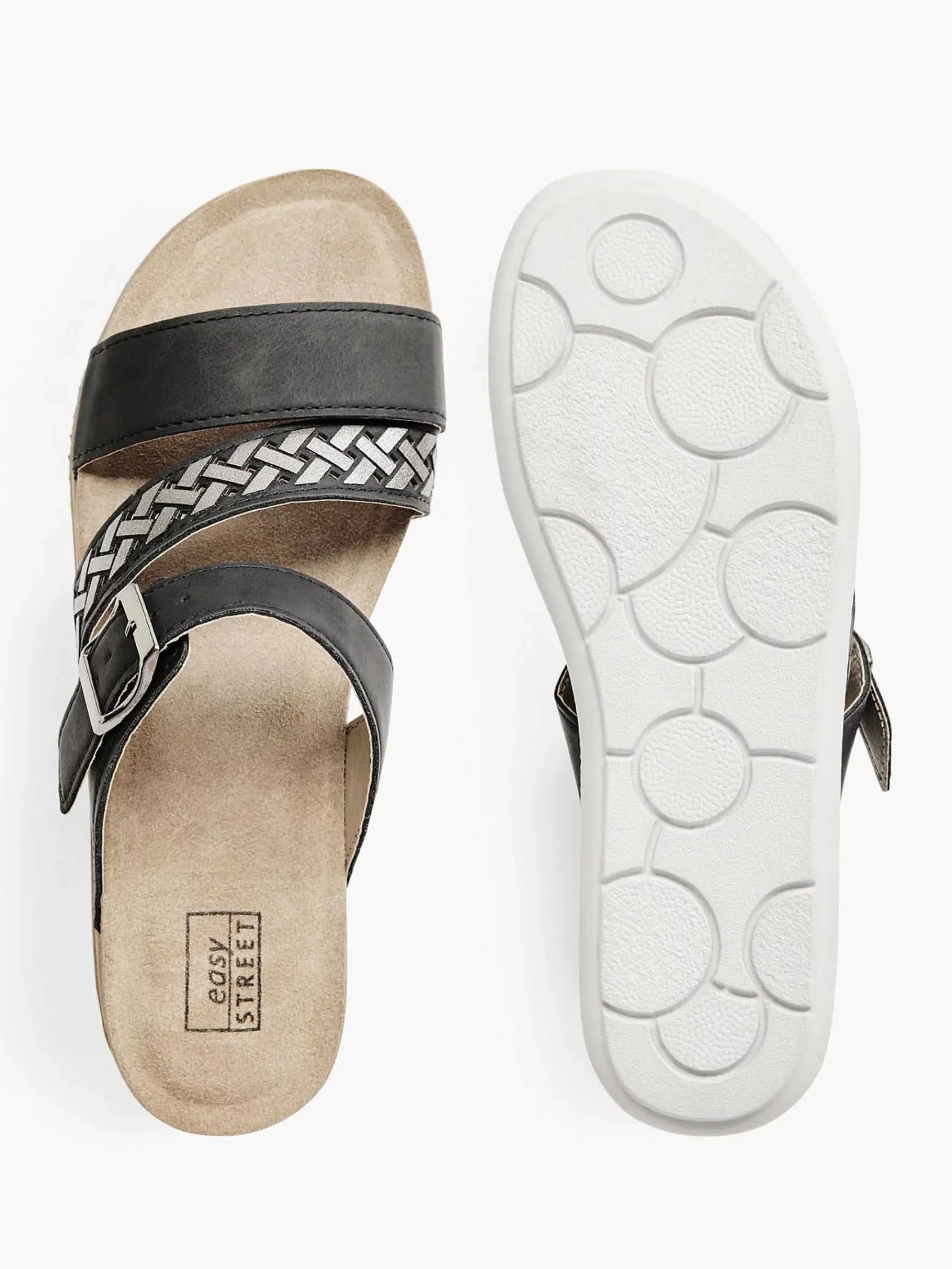 Easy Street Slippers-Zwarte Slipper Gespsluiting