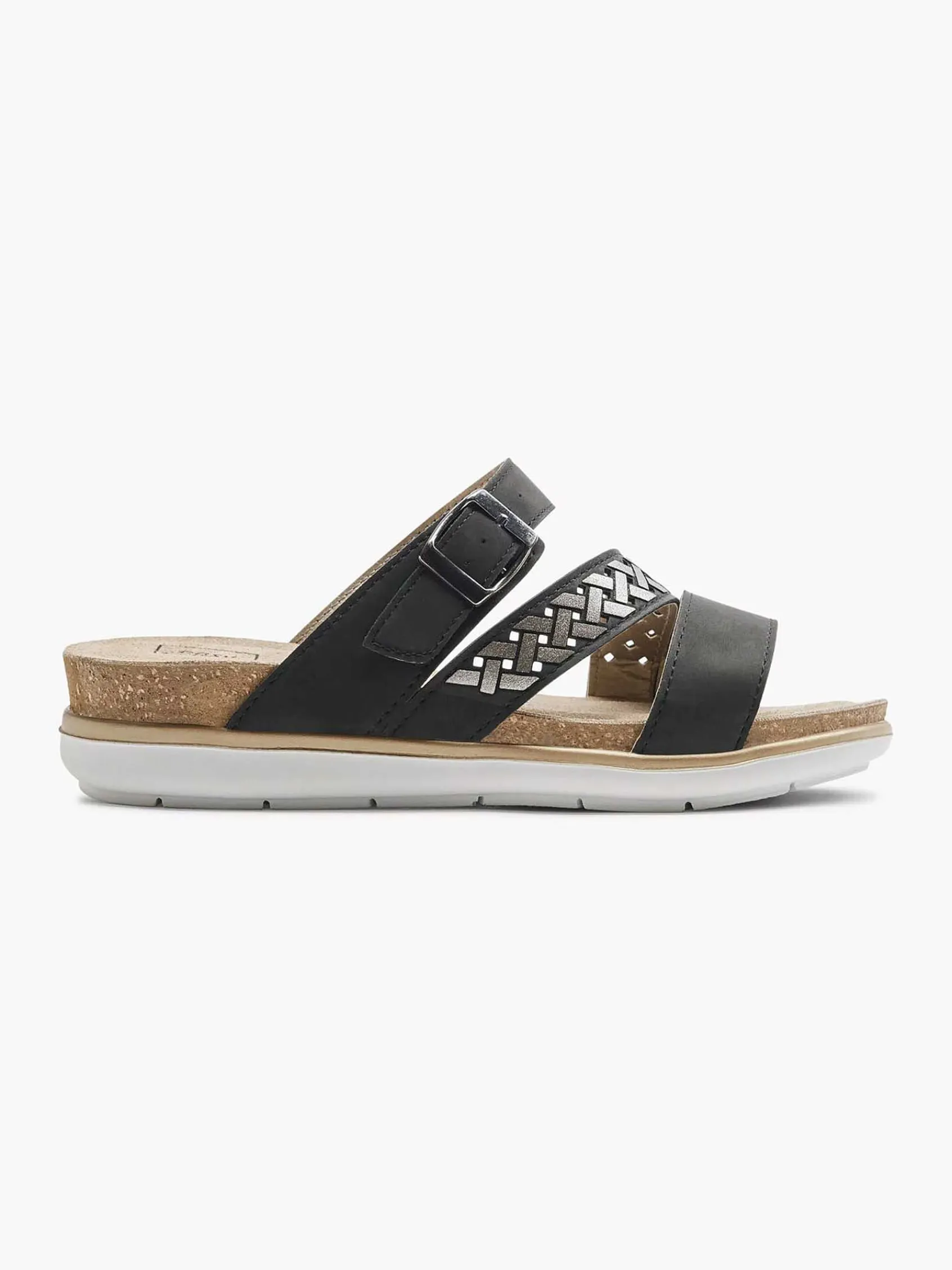 Easy Street Slippers-Zwarte Slipper Gespsluiting
