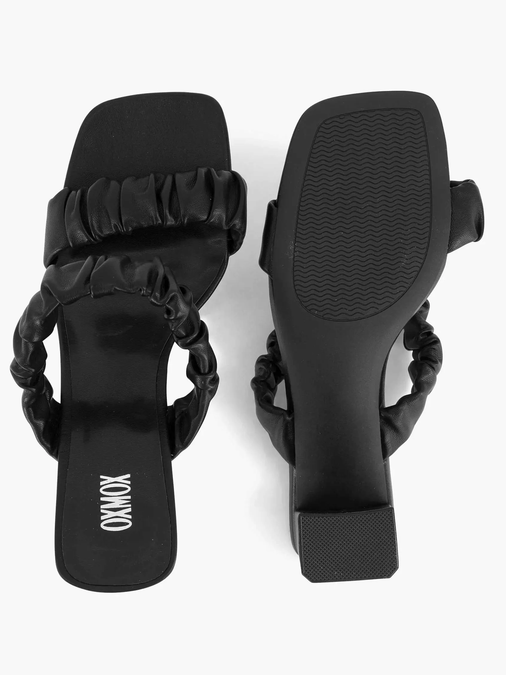 Oxmox Sandalen-Zwarte Slipper Hak