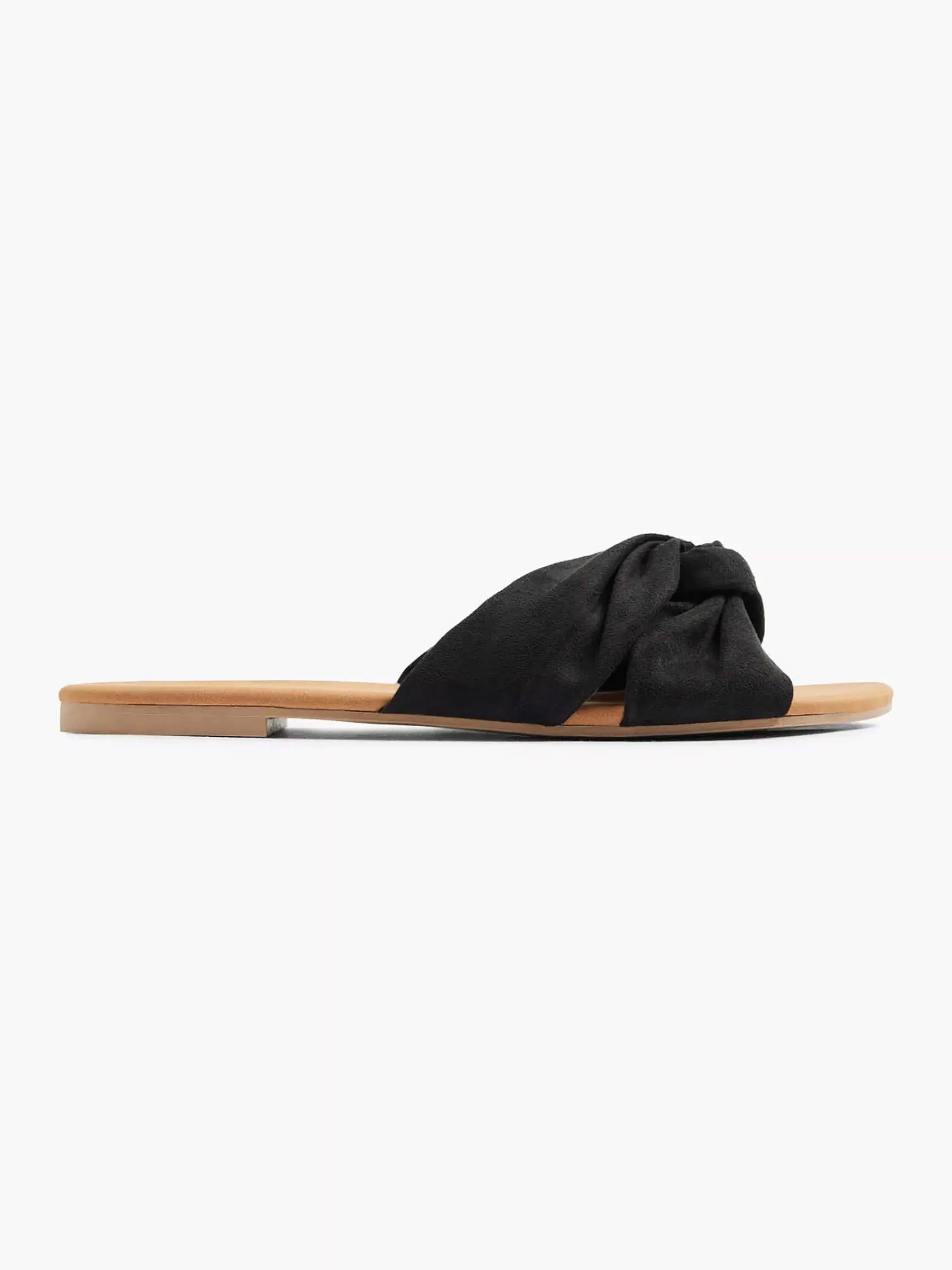 Graceland Slippers-Zwarte Slipper Knoop