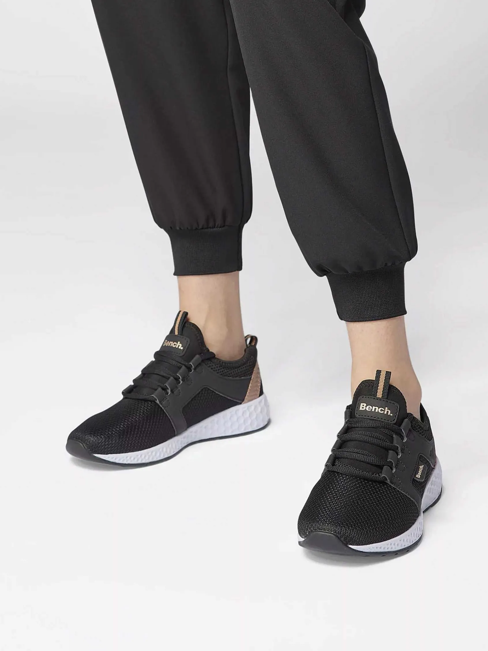 Bench Sneakers-Zwarte Sneaker Memory Foam