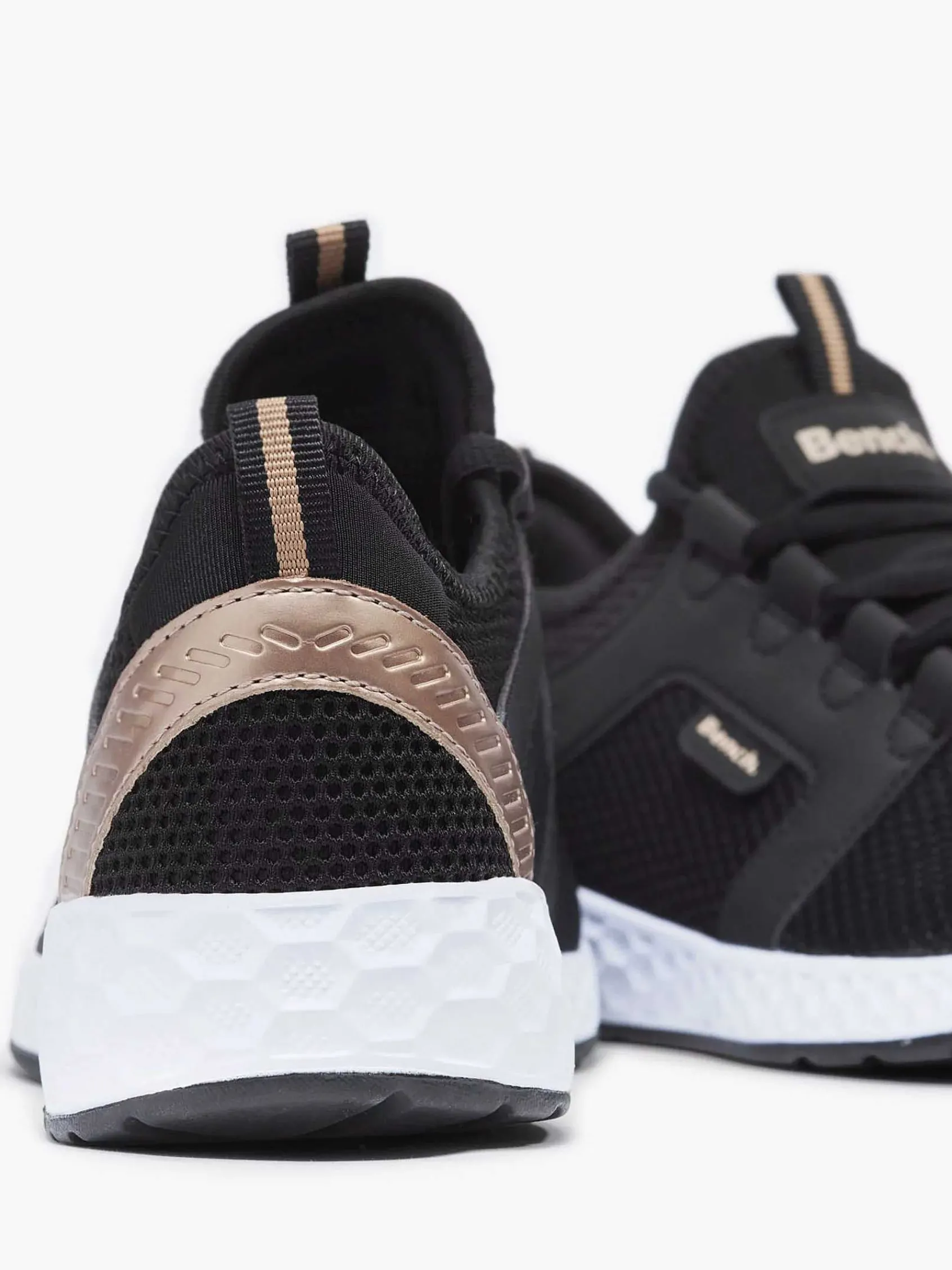 Bench Sneakers-Zwarte Sneaker Memory Foam