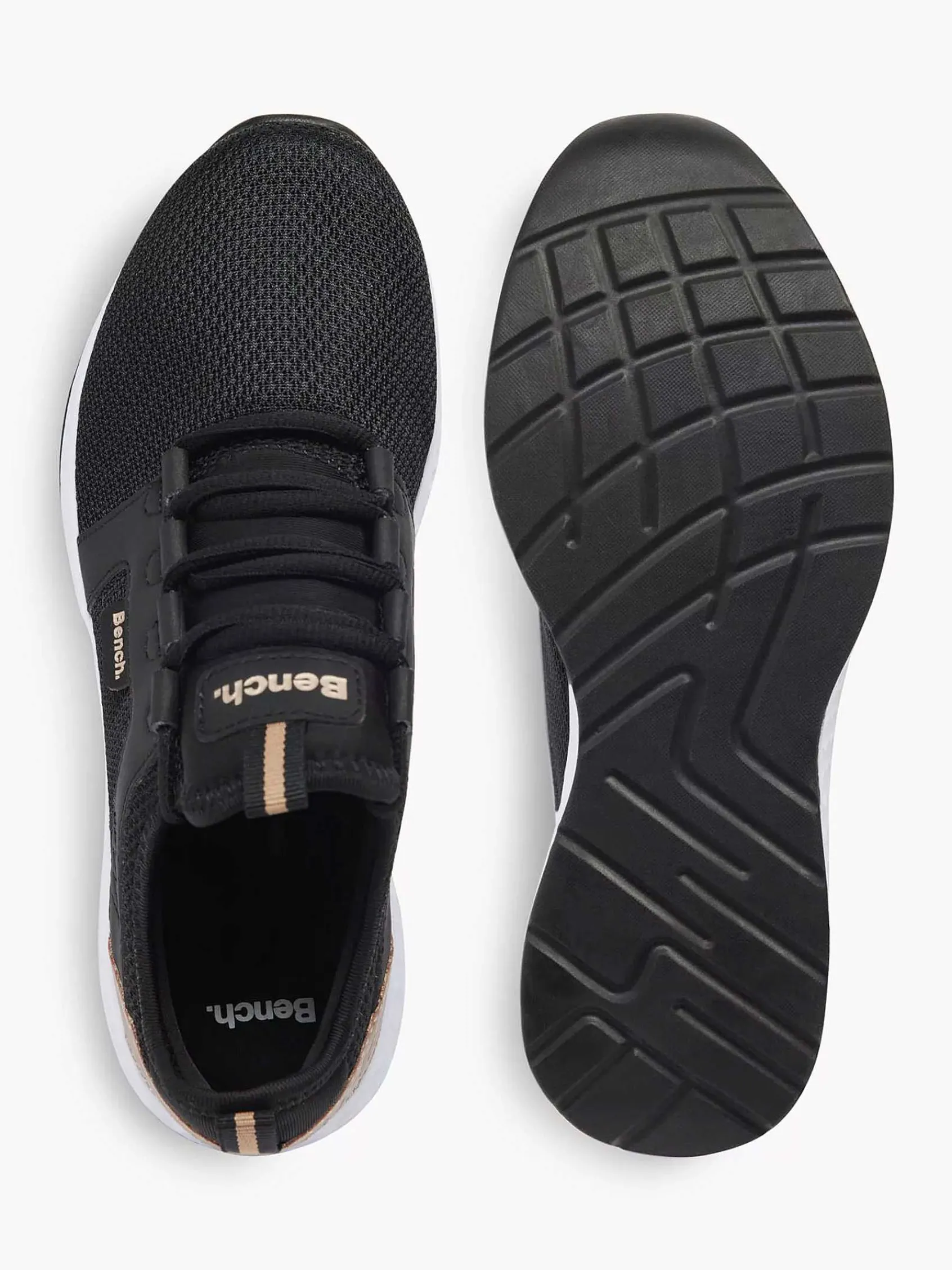 Bench Sneakers-Zwarte Sneaker Memory Foam