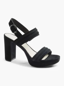 5th Avenue Sandalen-Zwarte Suede Sandalette
