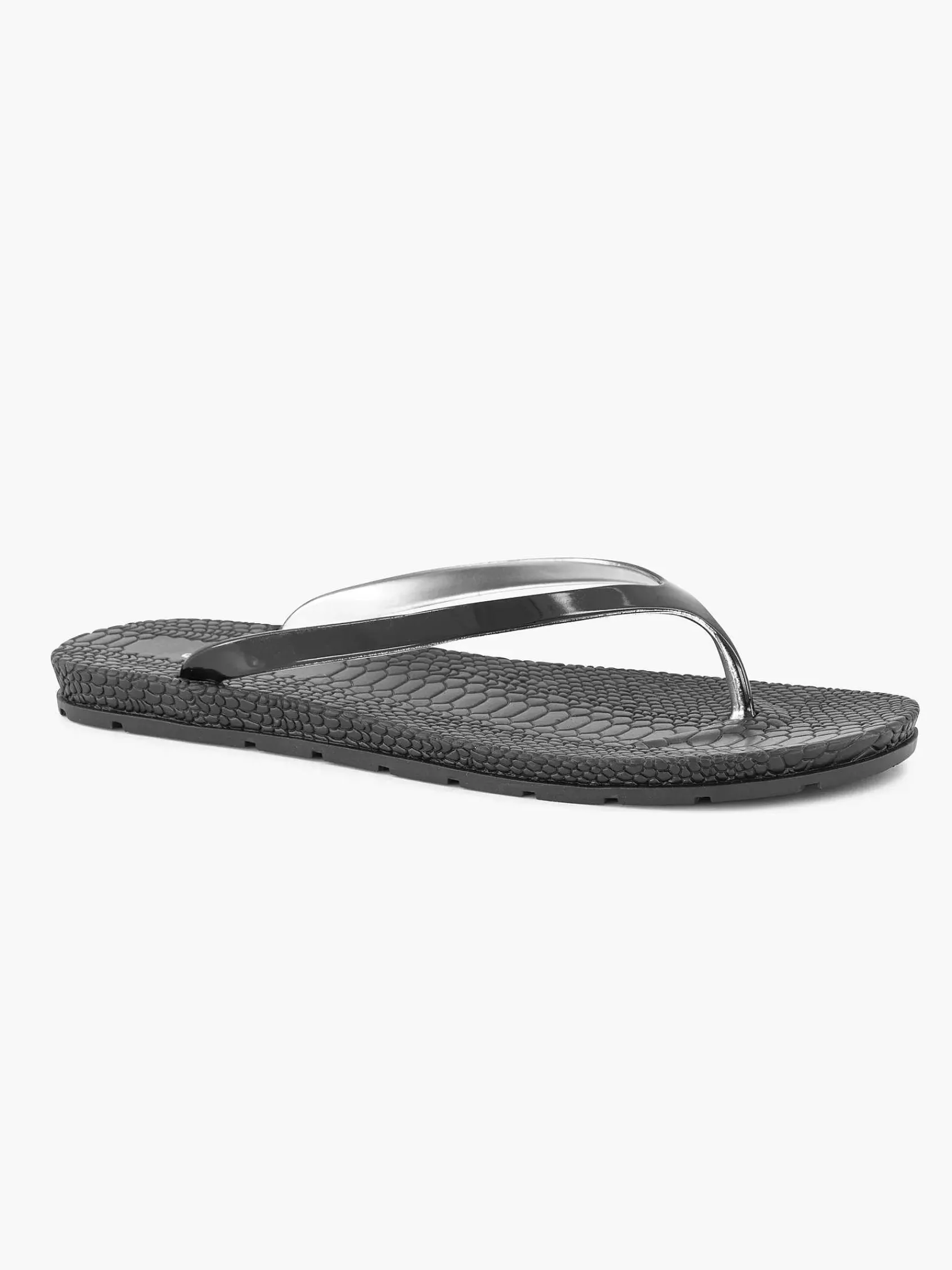 Blue Fin Slippers-Zwarte Teenslipper