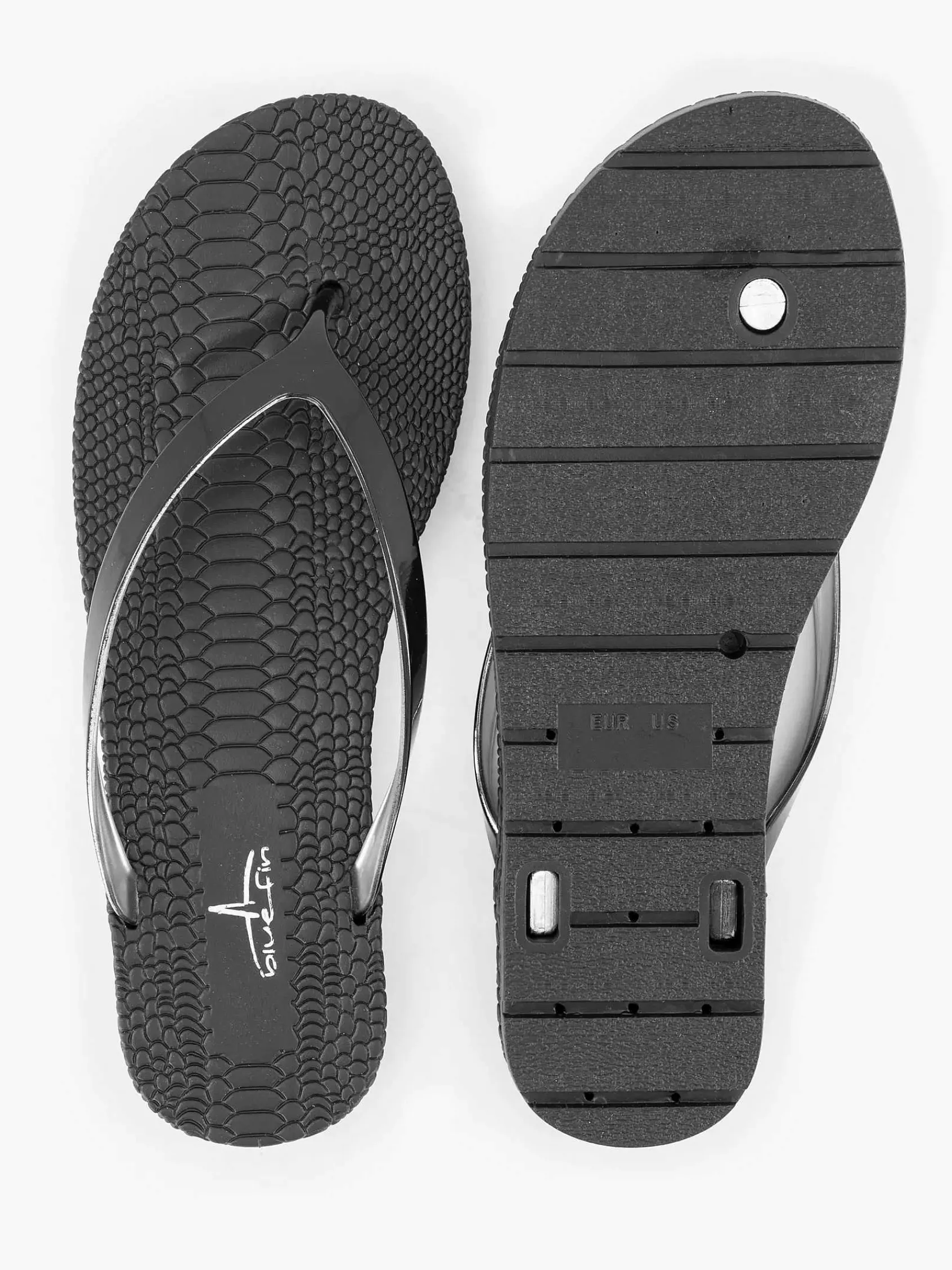 Blue Fin Slippers-Zwarte Teenslipper