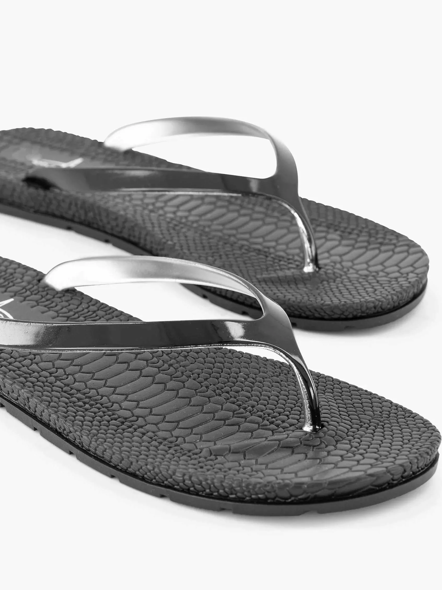 Blue Fin Slippers-Zwarte Teenslipper