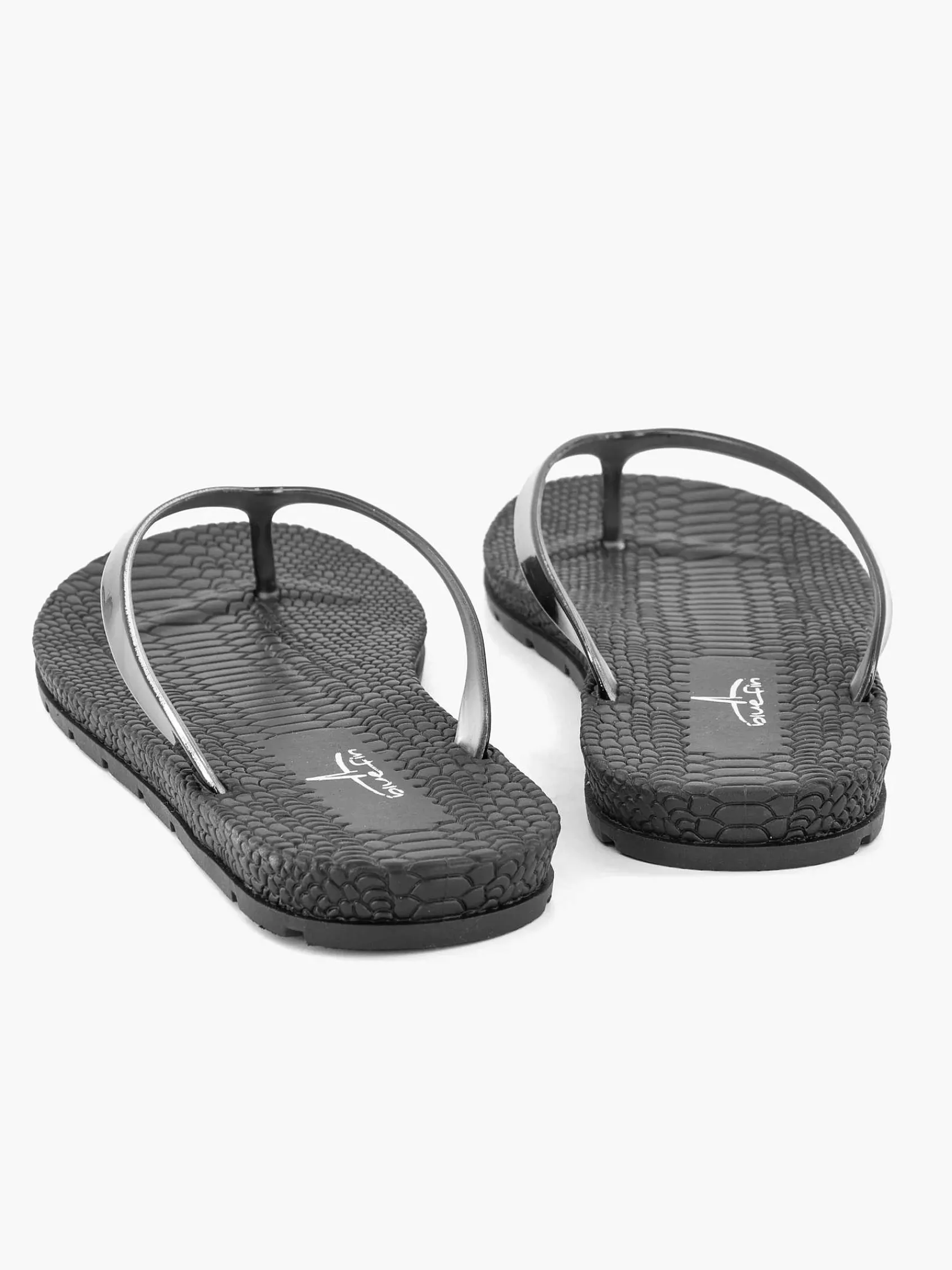 Blue Fin Slippers-Zwarte Teenslipper