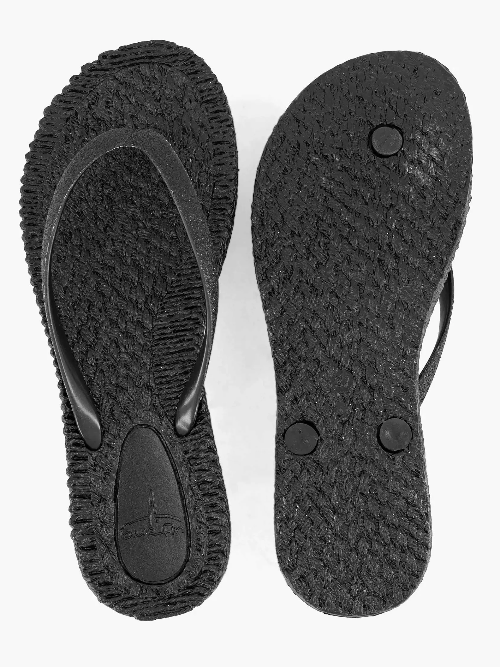 Blue Fin Slippers-Zwarte Teenslipper
