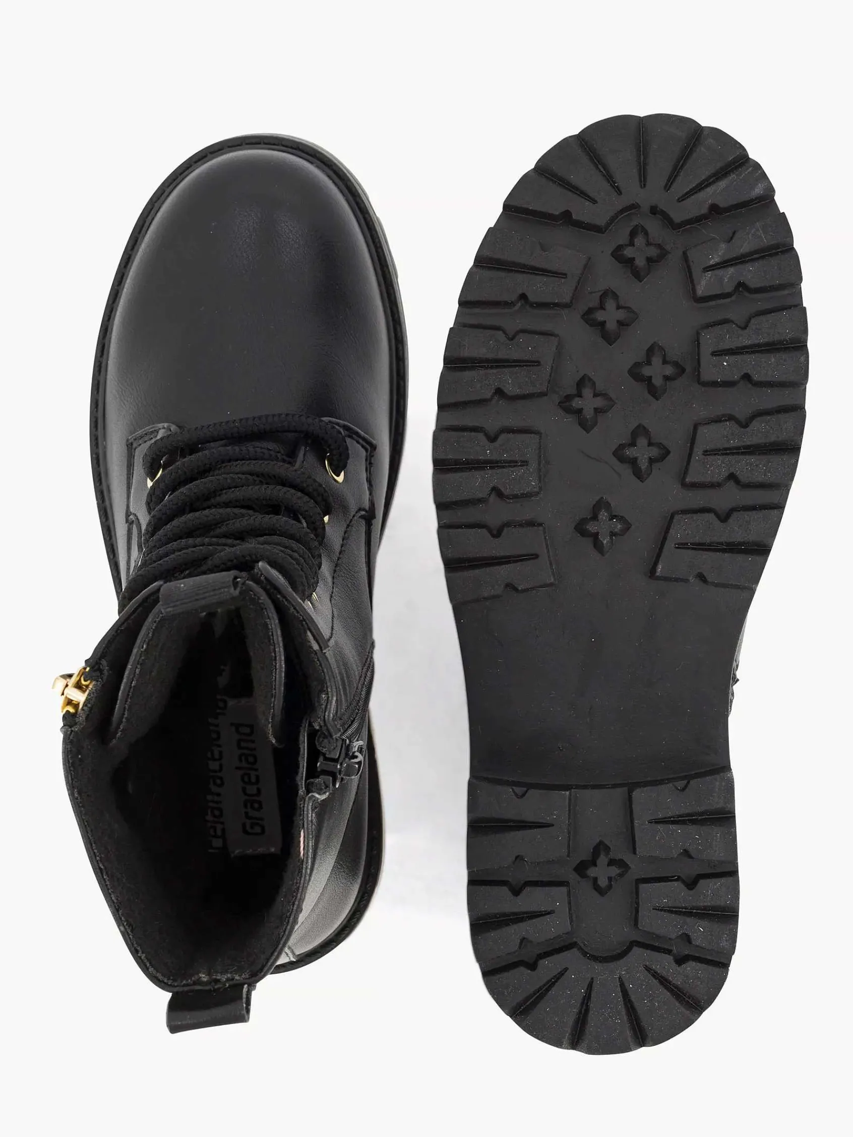Graceland Jongensschoenen-Zwarte Veterboot