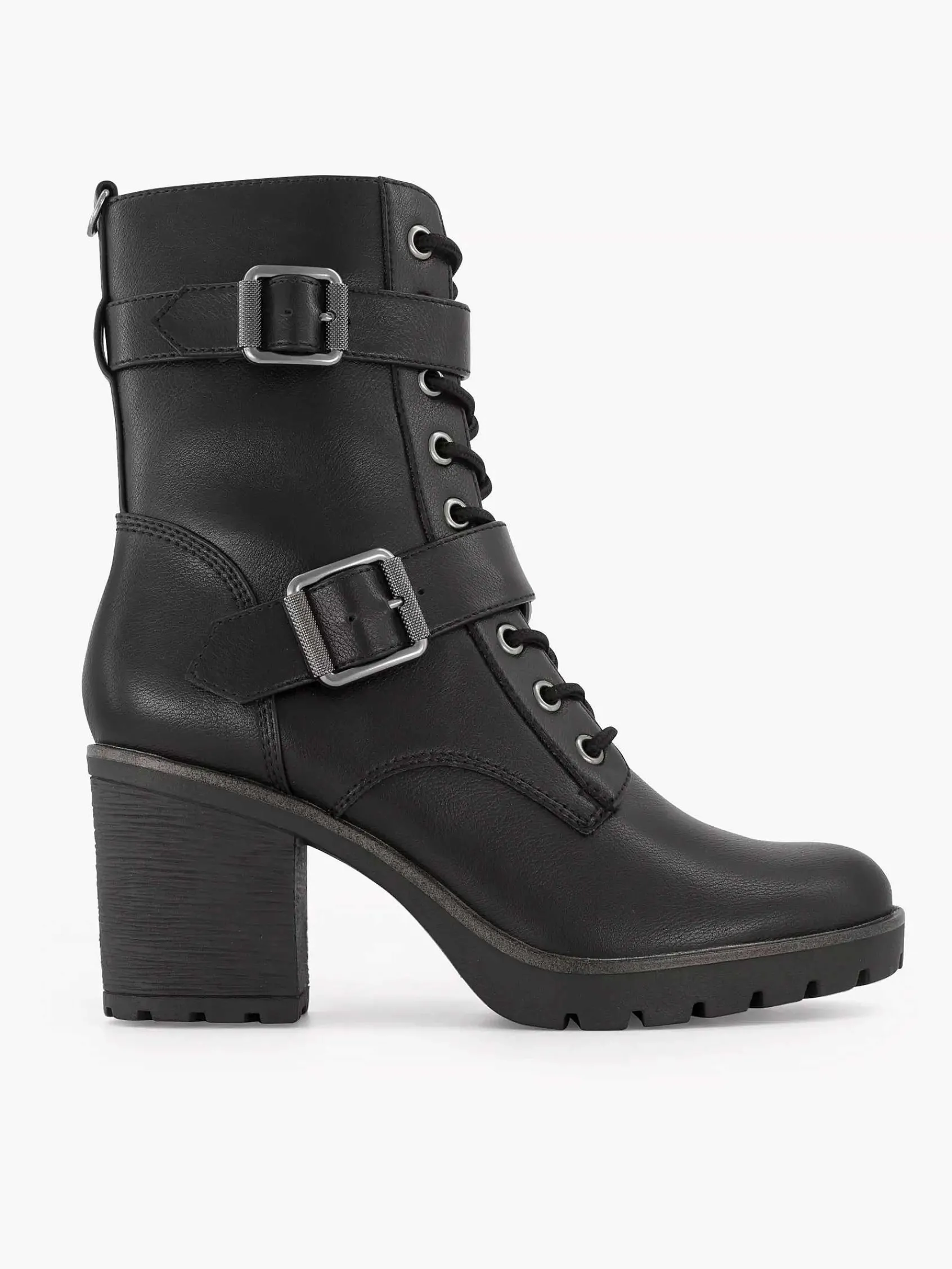 Graceland Enkellaarzen & Boots-Zwarte Veterboot Hak