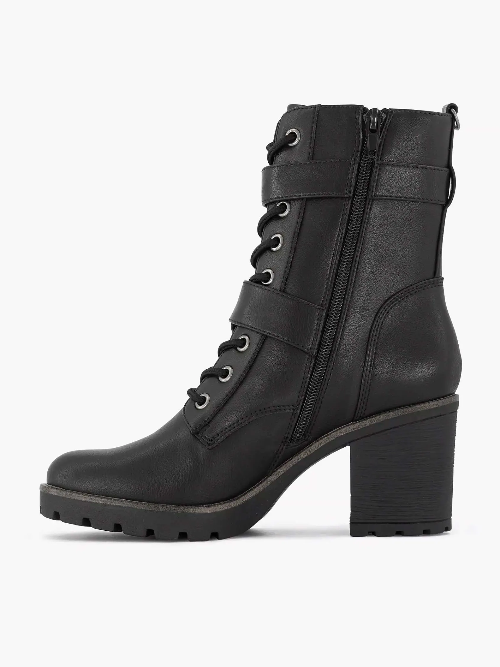 Graceland Enkellaarzen & Boots-Zwarte Veterboot Hak