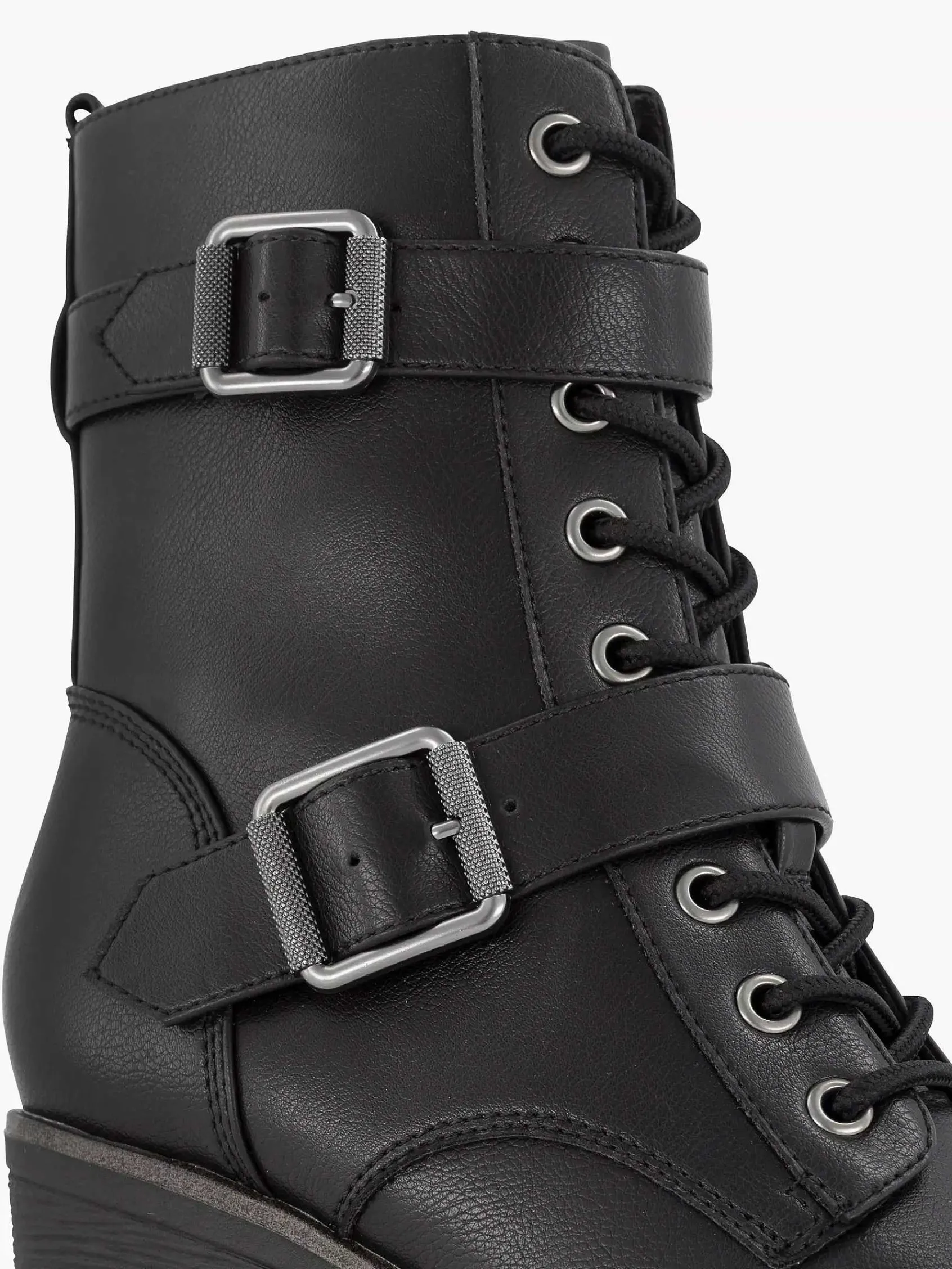 Graceland Enkellaarzen & Boots-Zwarte Veterboot Hak