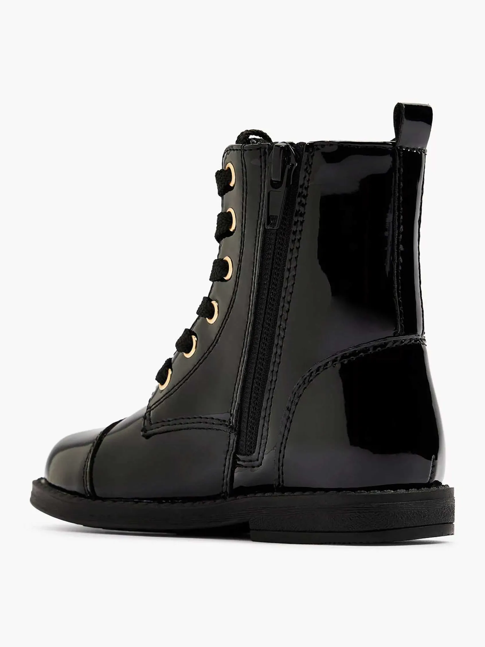Graceland Jongensschoenen-Zwarte Veterboot Lak