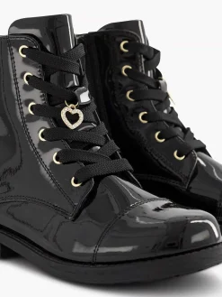 Graceland Jongensschoenen-Zwarte Veterboot Lak