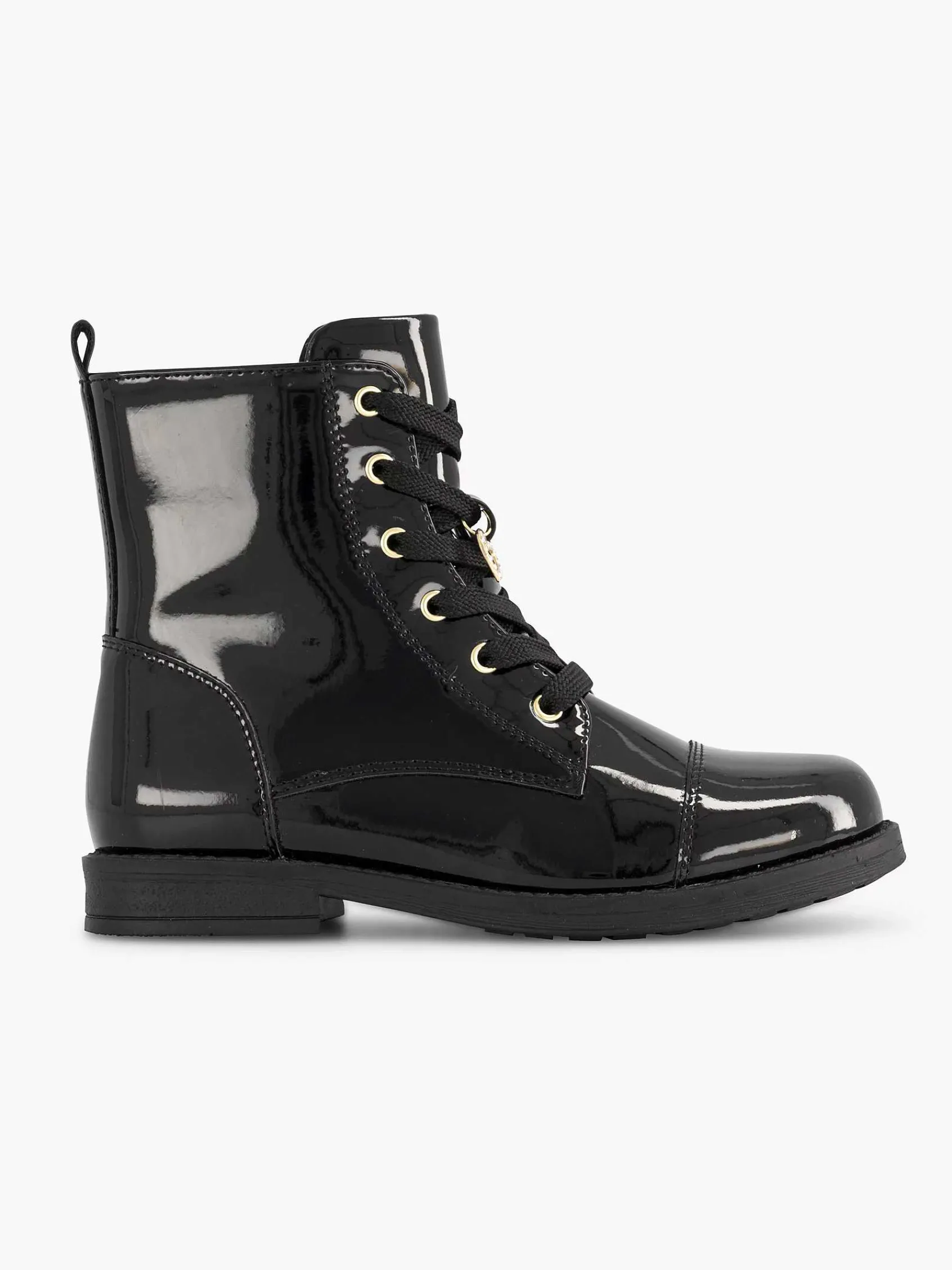 Graceland Jongensschoenen-Zwarte Veterboot Lak