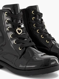 Graceland Jongensschoenen-Zwarte Veterboot Lak