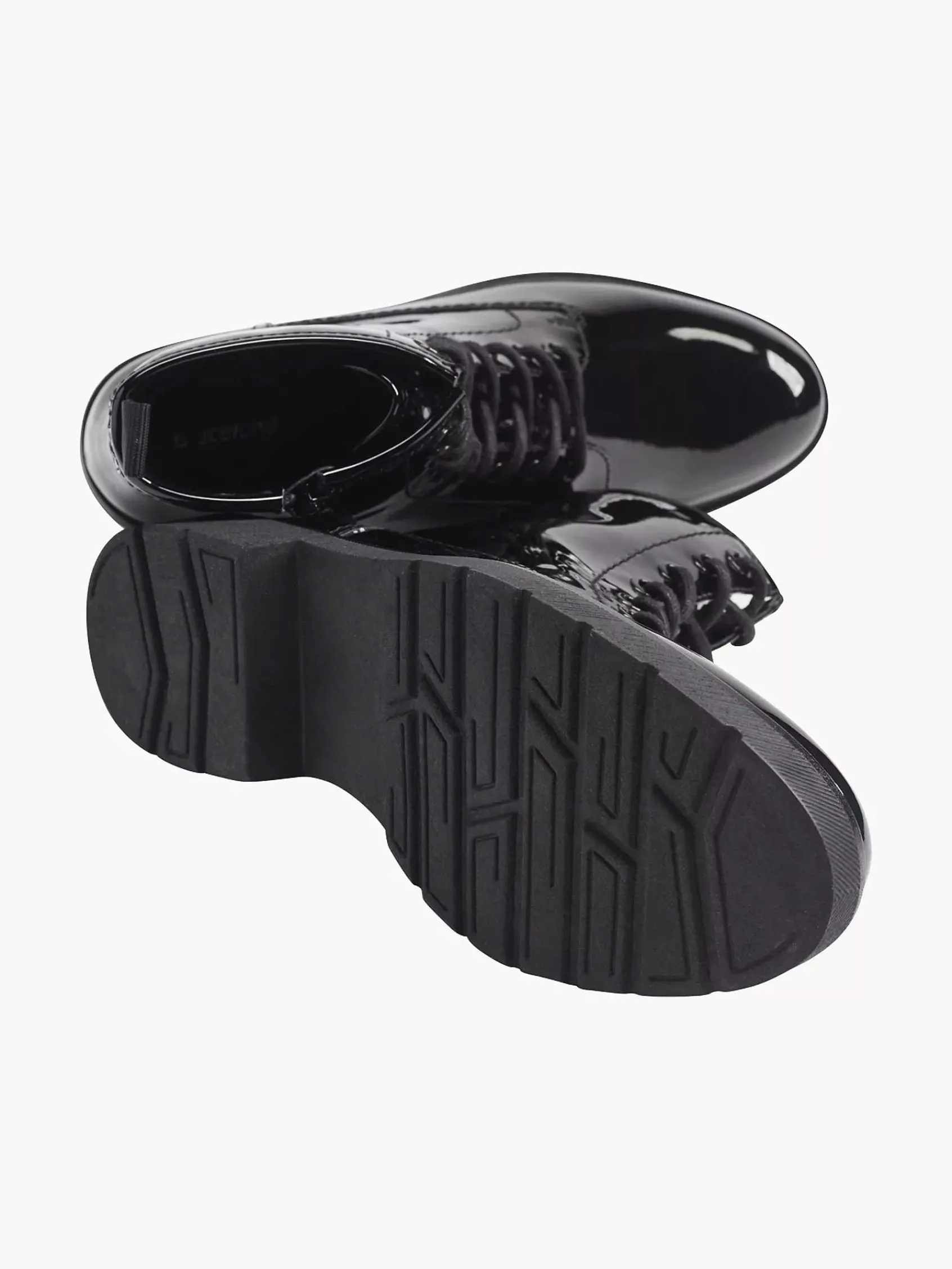 Graceland Enkellaarzen & Boots-Zwarte Veterboot Lak