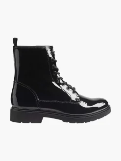 Graceland Enkellaarzen & Boots-Zwarte Veterboot Lak