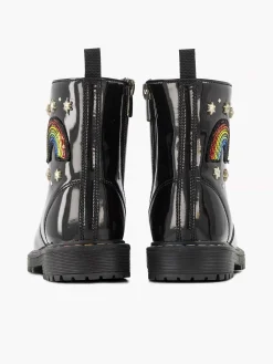 Graceland Jongensschoenen-Zwarte Veterboot Regenboog