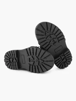 Oxmox Jongensschoenen-Zwarte Veterboot Sierketting, Offline Ivm Klachten (Laura)