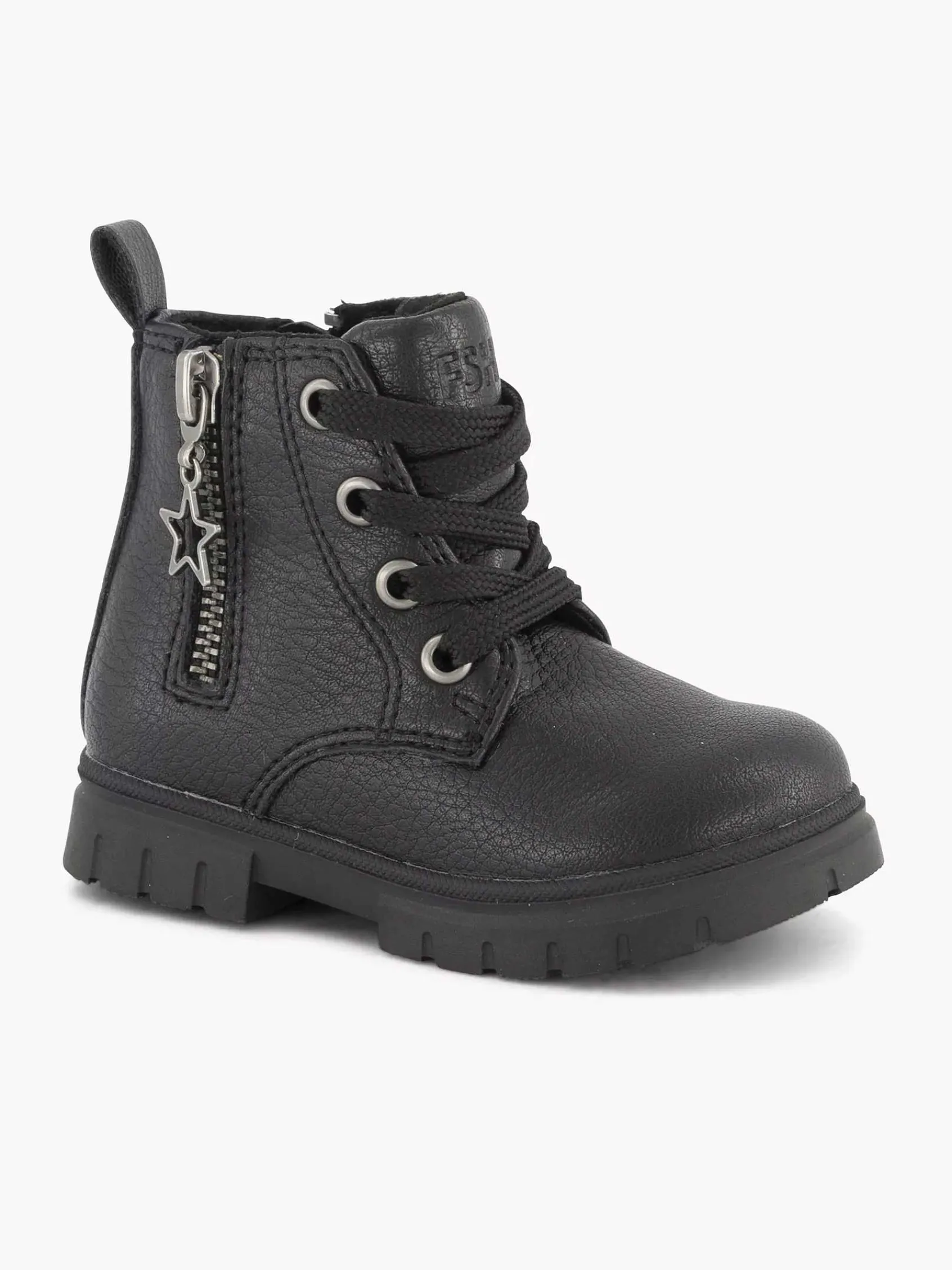 Graceland Jongensschoenen-Zwarte Veterboot Sterretje