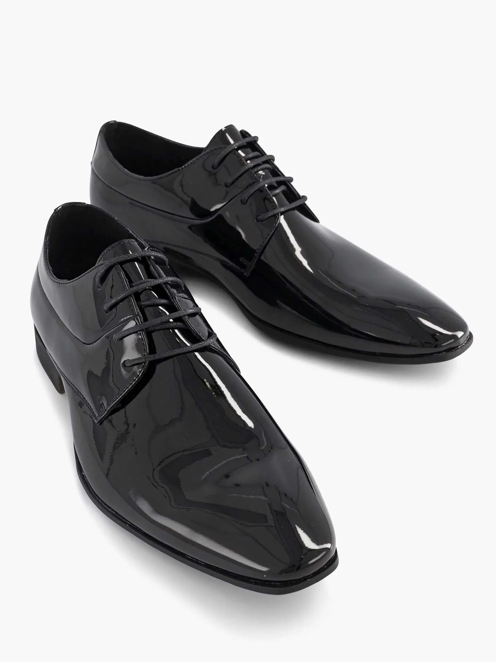 AM SHOE Geklede Schoenen-Zwarte Veterschoen Lak