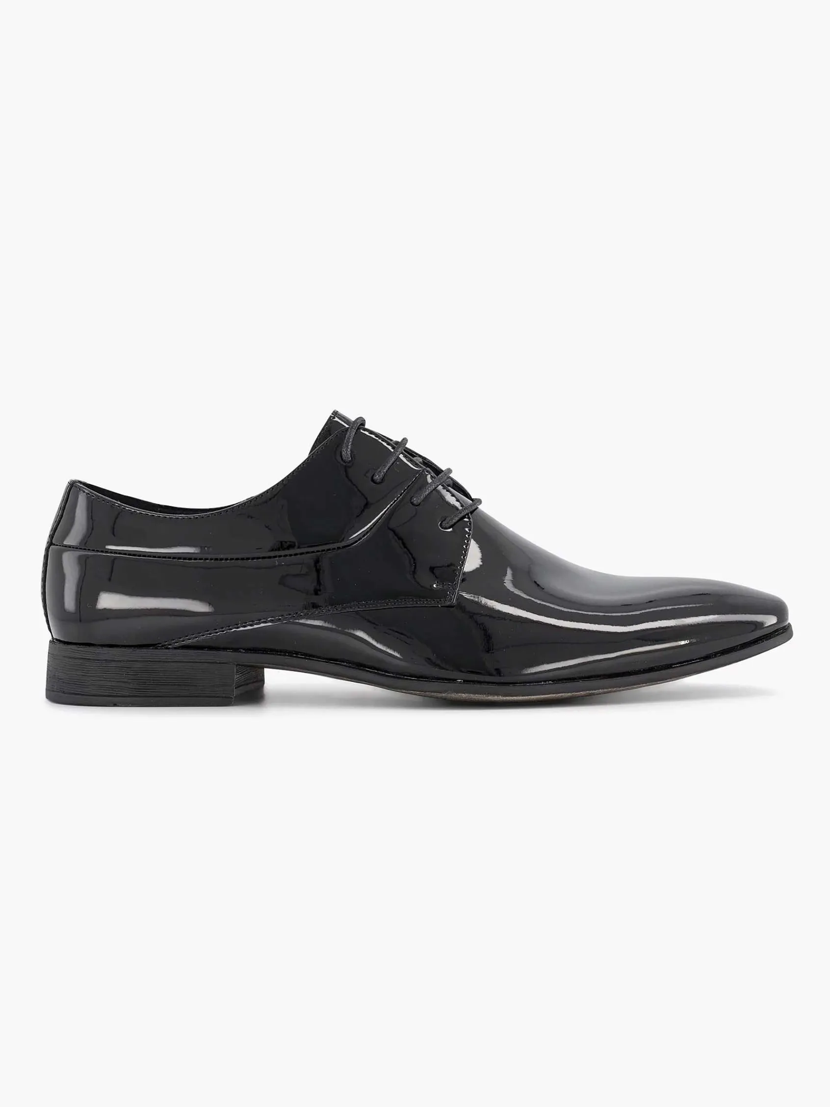 AM SHOE Geklede Schoenen-Zwarte Veterschoen Lak